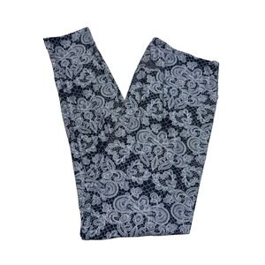 LuLaRoe Womens Leggings Size TC Dark Gray Floral Lace Paisley Tall and Curvy NWT